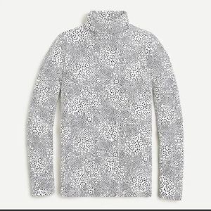 **DONATING**  J Crew Tissue Turtleneck in all over dot, sz S, navy/white